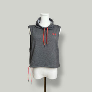 Under Armour Top Women Size Medium Gray Featherweight Sleeveless Funnel Neckline
